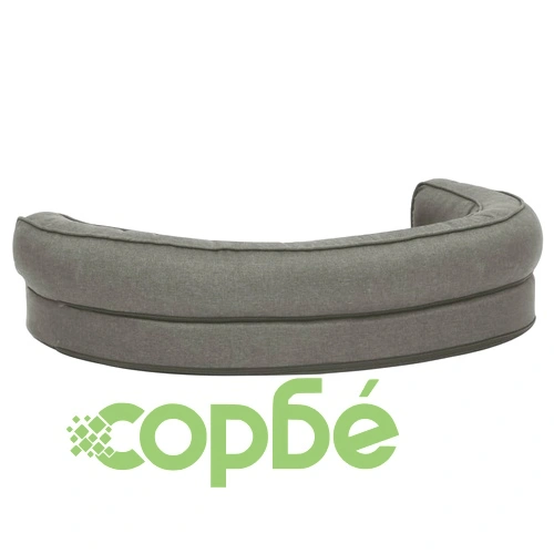 Ергономичен матрак за кучe, 90x64 см, с вид на лен и полар, сив ➤ топ цена ➤ sorbe.bg