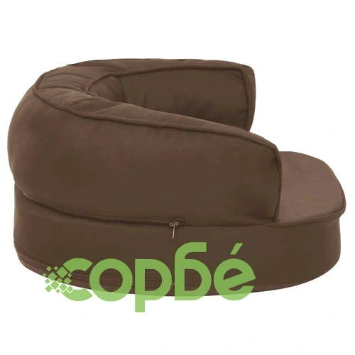 Ергономичен матрак кучeшко легло, 60x42 см, с вид на лен, кафяв ➤ топ цена ➤ sorbe.bg