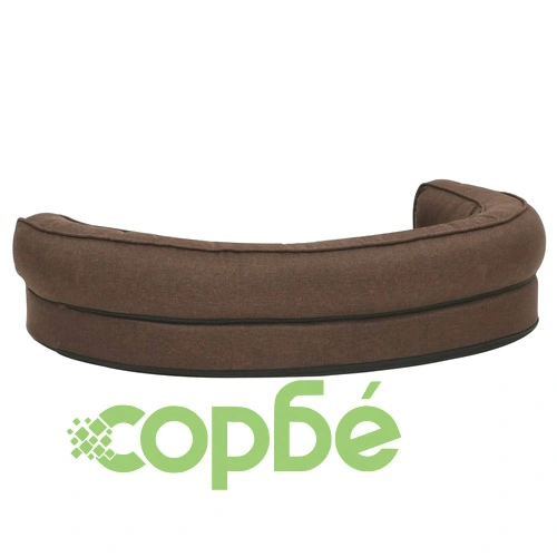 Ергономичен матрак кучeшко легло, 90x64 см, с вид на лен, кафяв ➤ топ цена ➤ sorbe.bg