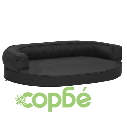 Ергономичен матрак кучeшко легло, 75x53 см, с вид на лен, черен ➤ топ цена ➤ sorbe.bg