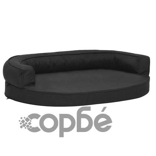 Ергономичен матрак кучeшко легло, 90x64 см, с вид на лен, черен ➤ топ цена ➤ sorbe.bg