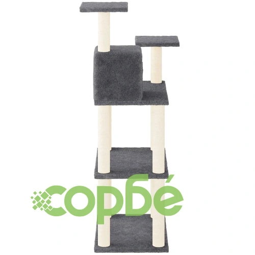 Котешко дърво със сизалени стълбове, тъмносиво, 118,5 см ➤ топ цена ➤ sorbe.bg