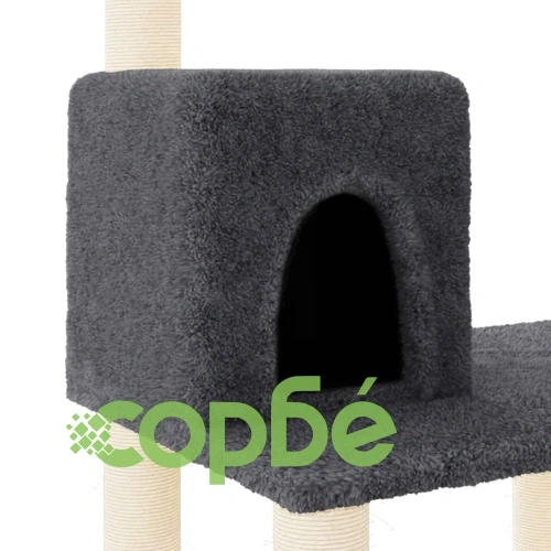 Котешко дърво със сизалени стълбове, тъмносиво, 118,5 см ➤ топ цена ➤ sorbe.bg