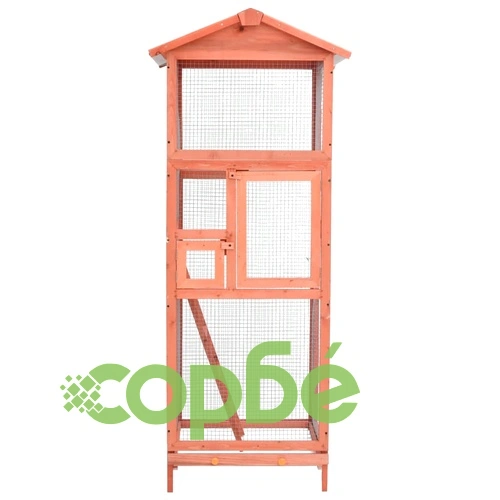 Клетка за птици, 68x62x166, чам масив ➤ топ цена ➤ sorbe.bg