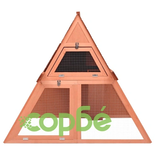 Клетка за зайци, 152x127x109,5 см, чам масив ➤ топ цена ➤ sorbe.bg