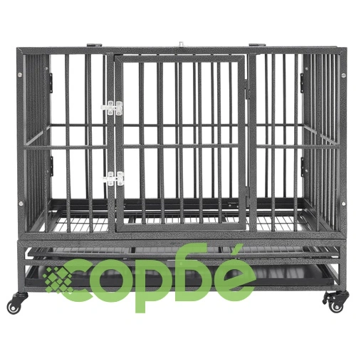 Клетка за кучета с колелца, стомана, 92x62x76 см ➤ топ цена ➤ sorbe.bg