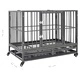Клетка за кучета с колелца, стомана, 92x62x76 см