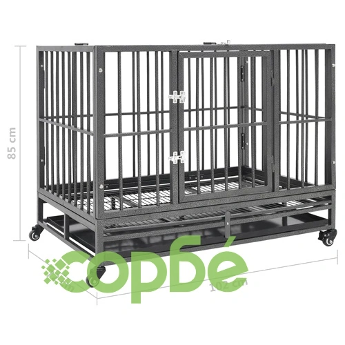 Клетка за кучета с колелца, стомана, 102x72x85 см ➤ топ цена ➤ sorbe.bg