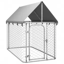Дворна клетка за кучета с покрив, 200x100x150 см