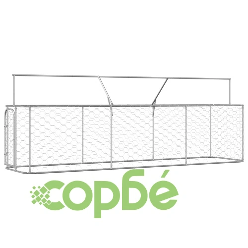 Дворна клетка за кучета с покрив, 400x100x150 см ➤ топ цена ➤ sorbe.bg