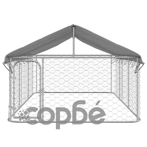 Дворна клетка за кучета с покрив, 400x200x150 см ➤ топ цена ➤ sorbe.bg