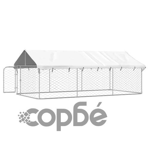 Дворна клетка за кучета с покрив, 400x200x150 см ➤ топ цена ➤ sorbe.bg