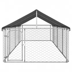 Дворна клетка за кучета с покрив, 600x200x150 см