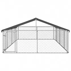 Дворна клетка за кучета с покрив, 600x300x150 см