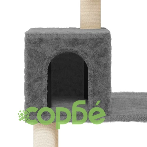 Котешко дърво със сизалени стълбове, тъмносиво, 147 см ➤ топ цена ➤ sorbe.bg