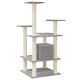 Котешко дърво със сизалени стълбове, светлосиво, 110 см