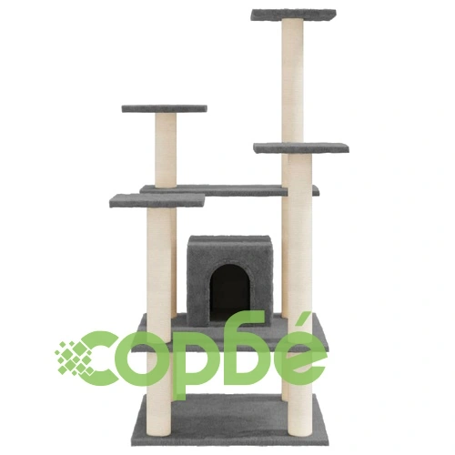 Котешко дърво със сизалени стълбове, тъмносиво, 110 см ➤ топ цена ➤ sorbe.bg