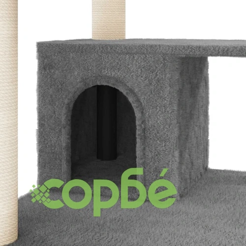 Котешко дърво със сизалени стълбове, тъмносиво, 183 см ➤ топ цена ➤ sorbe.bg