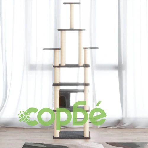 Котешко дърво със сизалени стълбове, тъмносиво, 183 см ➤ топ цена ➤ sorbe.bg