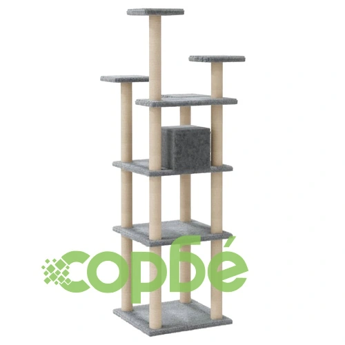 Котешко дърво със сизалени стълбове, светлосиво, 171 см ➤ топ цена ➤ sorbe.bg