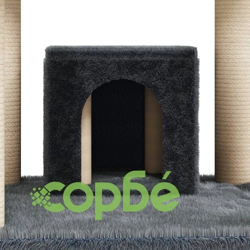 Котешко дърво със сизалени стълбове, тъмносиво, 171 см ➤ топ цена ➤ sorbe.bg