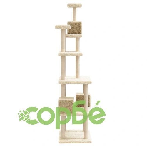 Котешко дърво със сизалени стълбове, кремаво, 188 см ➤ топ цена ➤ sorbe.bg