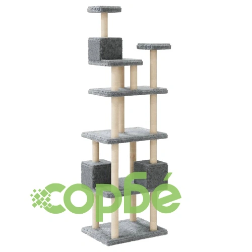 Котешко дърво със сизалени стълбове, светлосиво, 188 см ➤ топ цена ➤ sorbe.bg