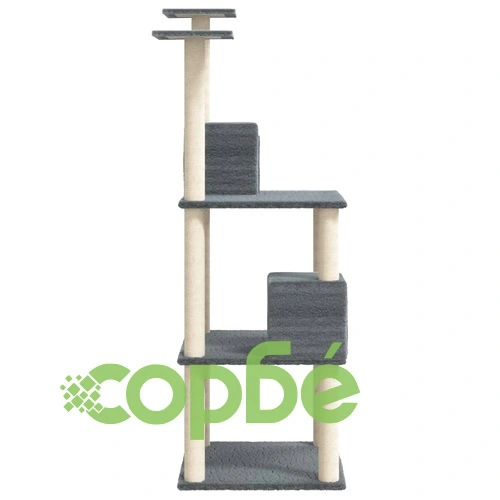 Котешко дърво със сизалени стълбове, тъмносиво, 141 см ➤ топ цена ➤ sorbe.bg