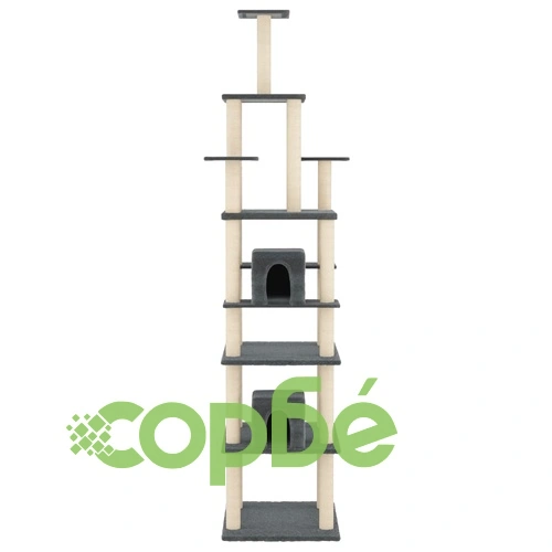 Котешко дърво със сизалени стълбове, тъмносиво, 216 см ➤ топ цена ➤ sorbe.bg