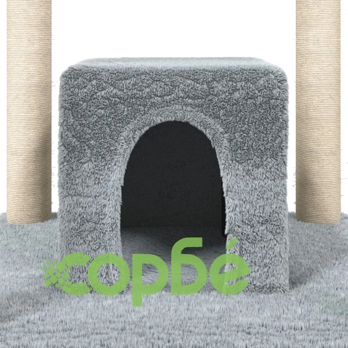 Котешко дърво със сизалени стълбове, светлосиво, 174 см ➤ топ цена ➤ sorbe.bg