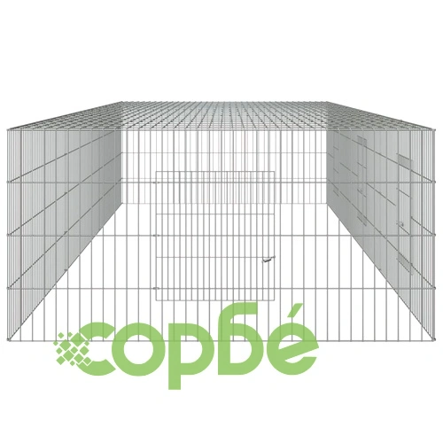 Клетка за зайци, 3 панела, 325x109x54 см, поцинковано желязо ➤ топ цена ➤ sorbe.bg