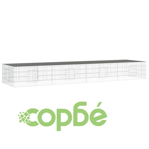 Клетка за зайци, 4 панела, 433x109x54 см, поцинковано желязо ➤ топ цена ➤ sorbe.bg