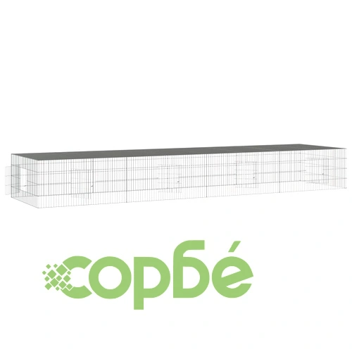 Клетка за зайци, 4 панела, 433x109x54 см, поцинковано желязо ➤ топ цена ➤ sorbe.bg