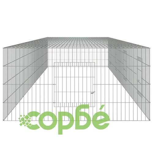 Клетка за зайци, 4 панела, 433x109x54 см, поцинковано желязо ➤ топ цена ➤ sorbe.bg