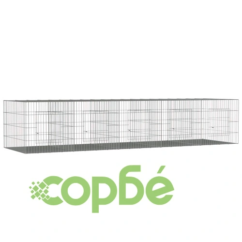 Клетка за зайци, 5 панела, 273x79x54 см, поцинковано желязо ➤ топ цена ➤ sorbe.bg