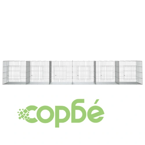 Клетка за зайци, 6 панела, 327x79x54 см, поцинковано желязо ➤ топ цена ➤ sorbe.bg