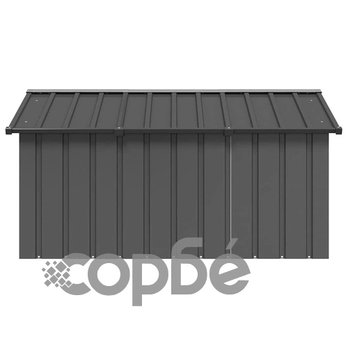 Кучешка къща антрацит 116,5x153x81,5 см поцинкована стомана ➤ топ цена ➤ sorbe.bg