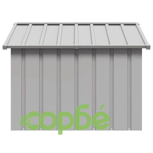 Кучешка къща сива 116,5x103x81,5 см поцинкована стомана ➤ топ цена ➤ sorbe.bg