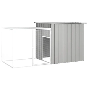Клетка за пилета сива 200x91x100 см поцинкована стомана