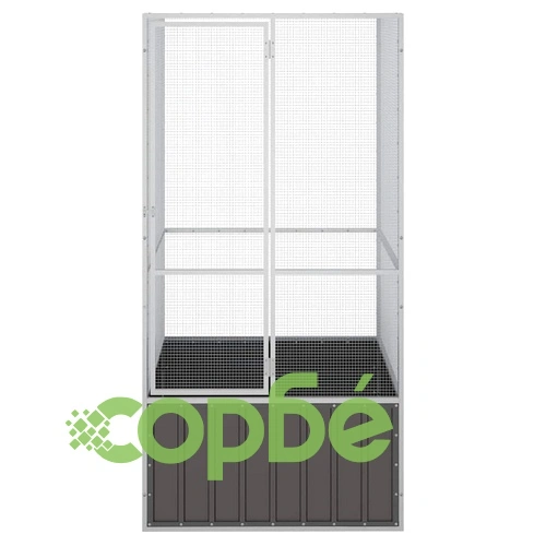 Клетка за птици антрацит 111x107x211,5 см поцинкована стомана ➤ топ цена ➤ sorbe.bg