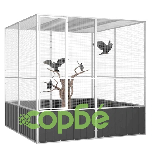 Волиера антрацит 213,5x217,5x211,5 см поцинкована стомана ➤ топ цена ➤ sorbe.bg