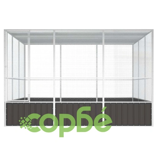 Волиера антрацит 302,5x324,5x211,5 см поцинкована стомана ➤ топ цена ➤ sorbe.bg