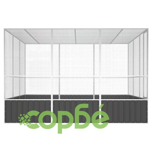 Волиера антрацит 302,5x324,5x211,5 см поцинкована стомана ➤ топ цена ➤ sorbe.bg