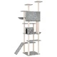 Котешко дърво със сизалени стълбове, светлосиво, 191 см