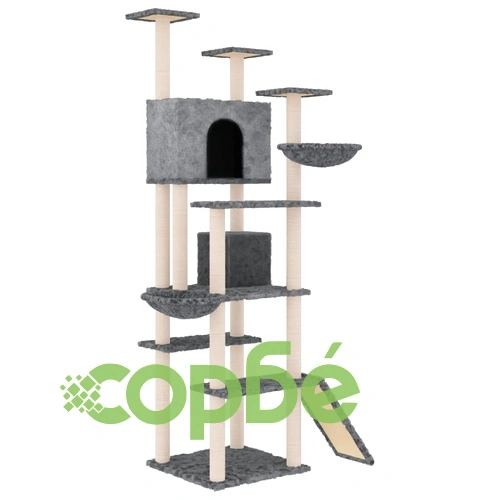Котешко дърво със сизалени стълбове, тъмносиво, 191 см ➤ топ цена ➤ sorbe.bg