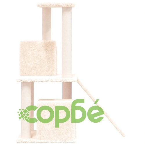Котешко дърво със сизалени стълбове, кремаво, 82 см ➤ топ цена ➤ sorbe.bg