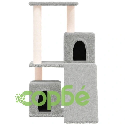 Котешко дърво със сизалени стълбове, светлосиво, 82 см ➤ топ цена ➤ sorbe.bg