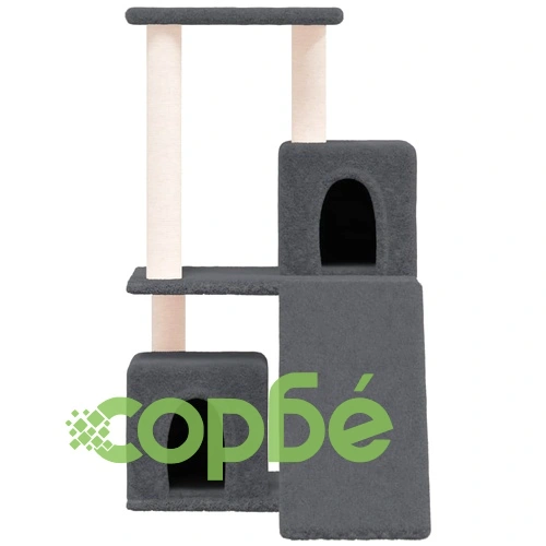 Котешко дърво със сизалени стълбове, тъмносиво, 82 см ➤ топ цена ➤ sorbe.bg