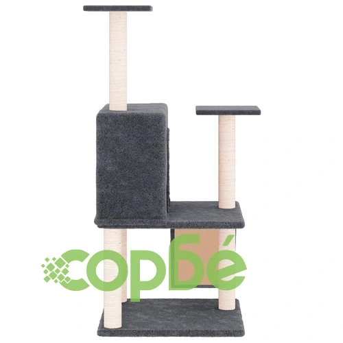 Котешко дърво със сизалени стълбове, тъмносиво, 109 см ➤ топ цена ➤ sorbe.bg