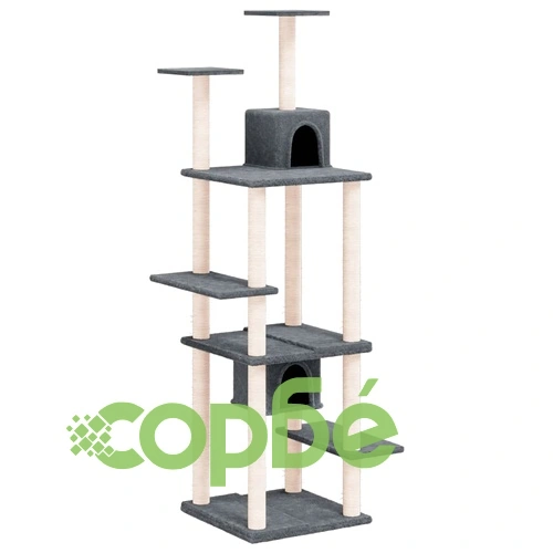 Котешко дърво със сизалени стълбове, тъмносиво, 176 см ➤ топ цена ➤ sorbe.bg